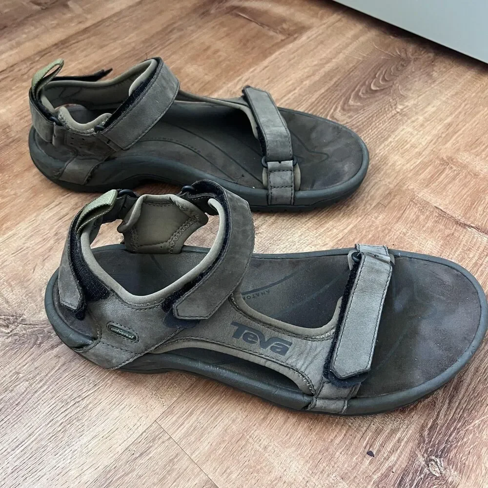 Teva Sandals Shoes Mens Size 11‎ Gray Anuyong Spider Rubber Strap Outdoor Hiking